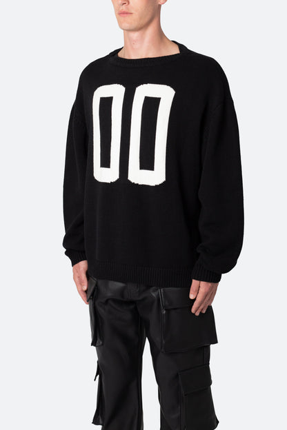 Varsity Knit Sweater - Black