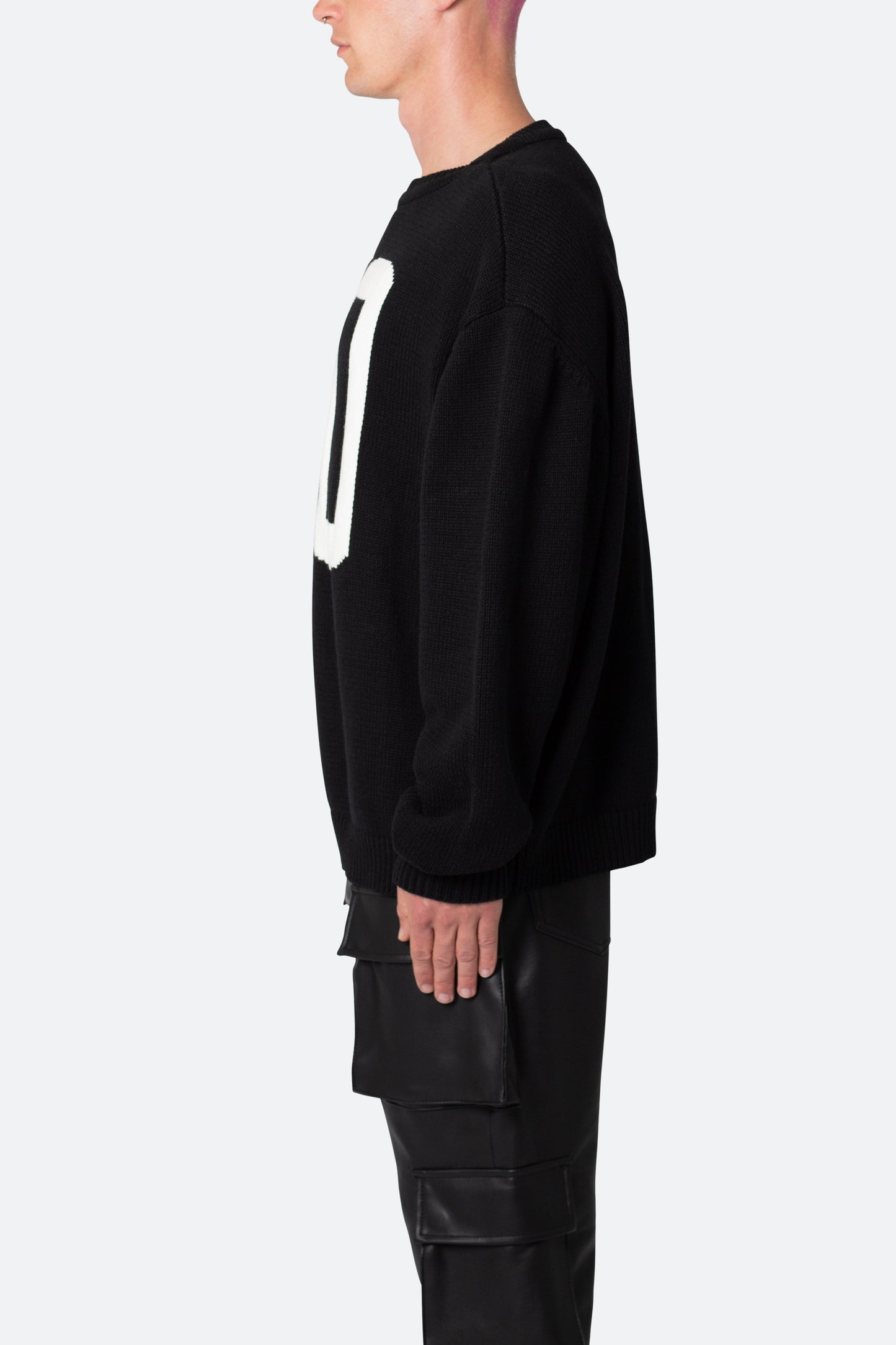 Varsity Knit Sweater - Black