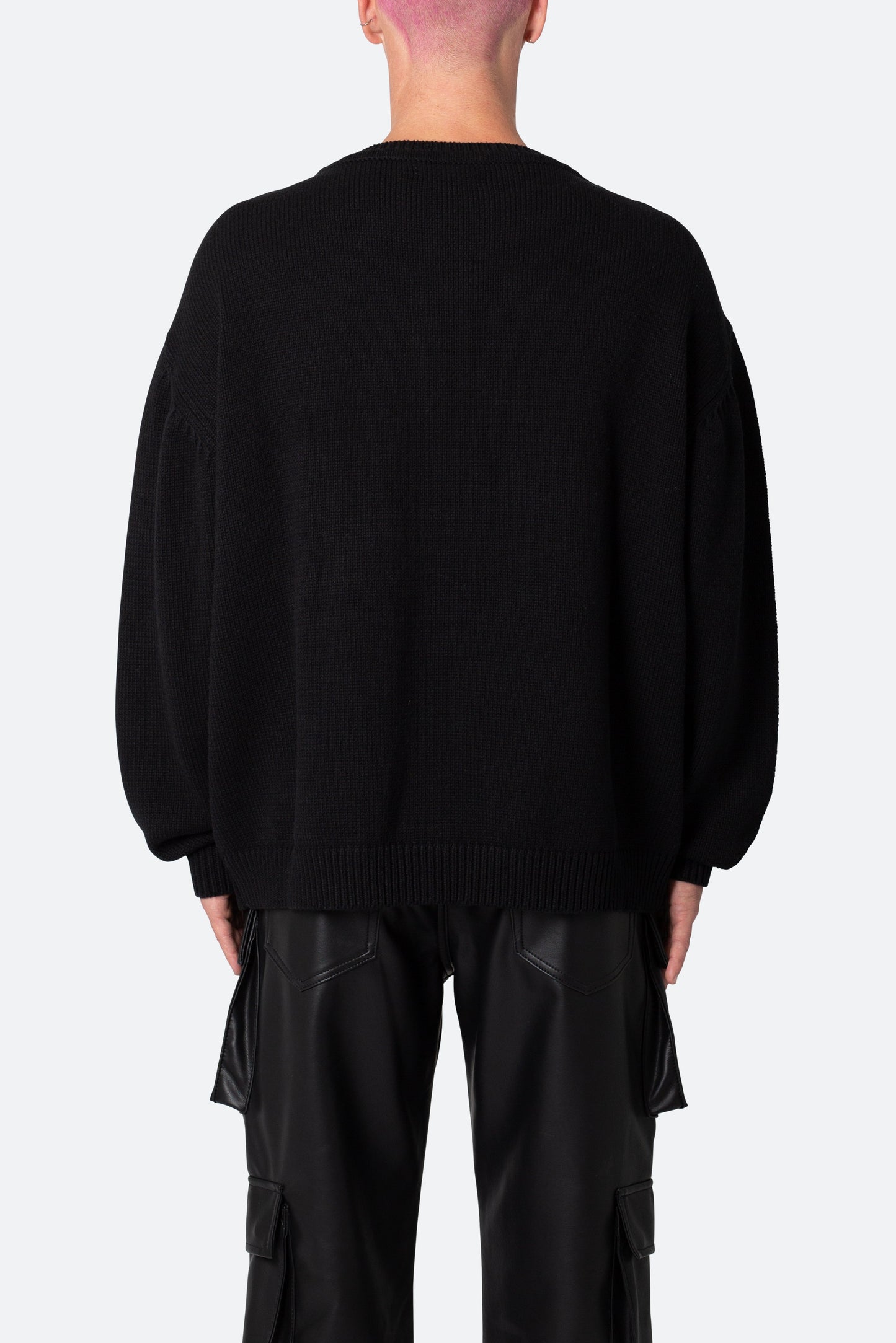 Varsity Knit Sweater - Black
