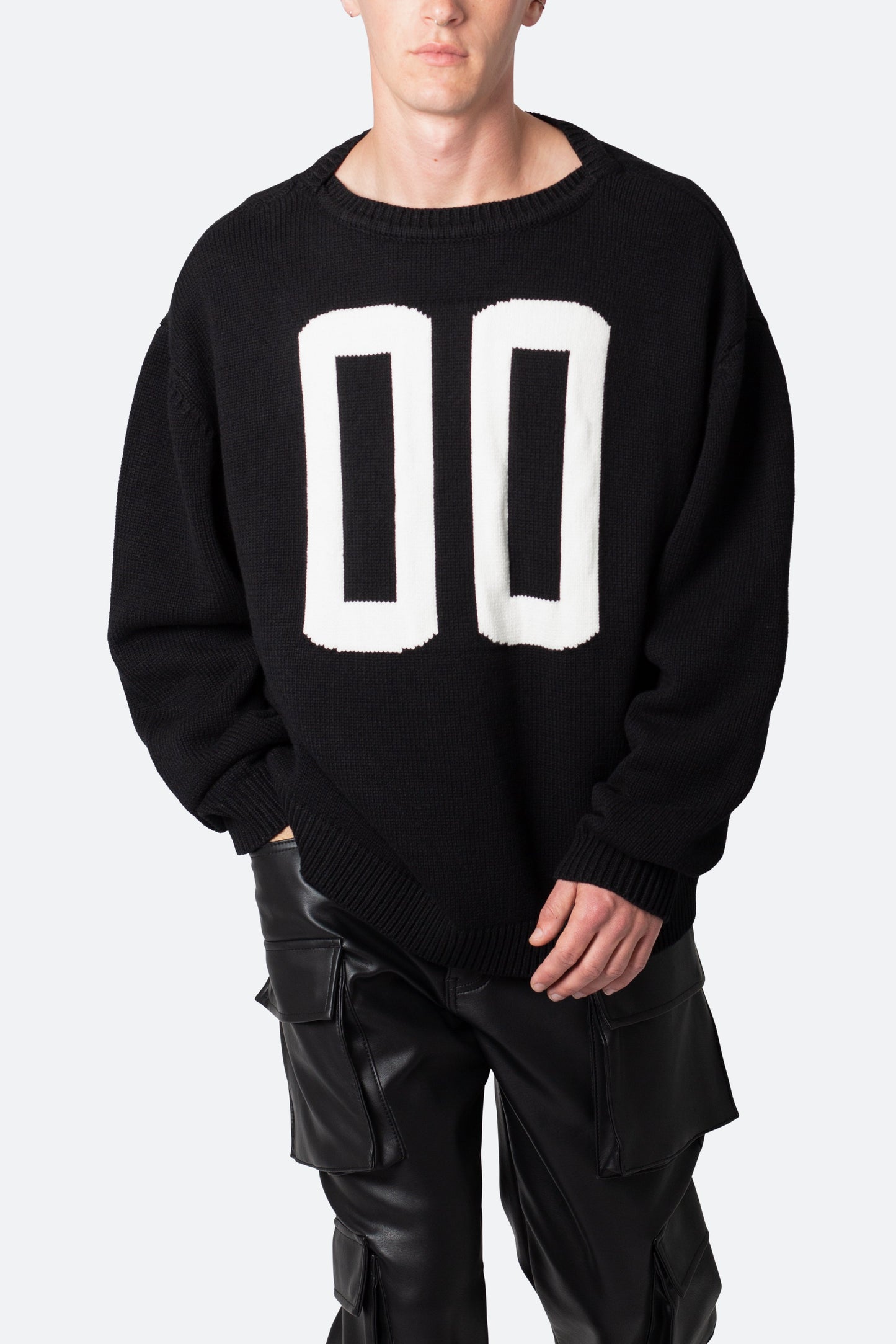 Varsity Knit Sweater - Black