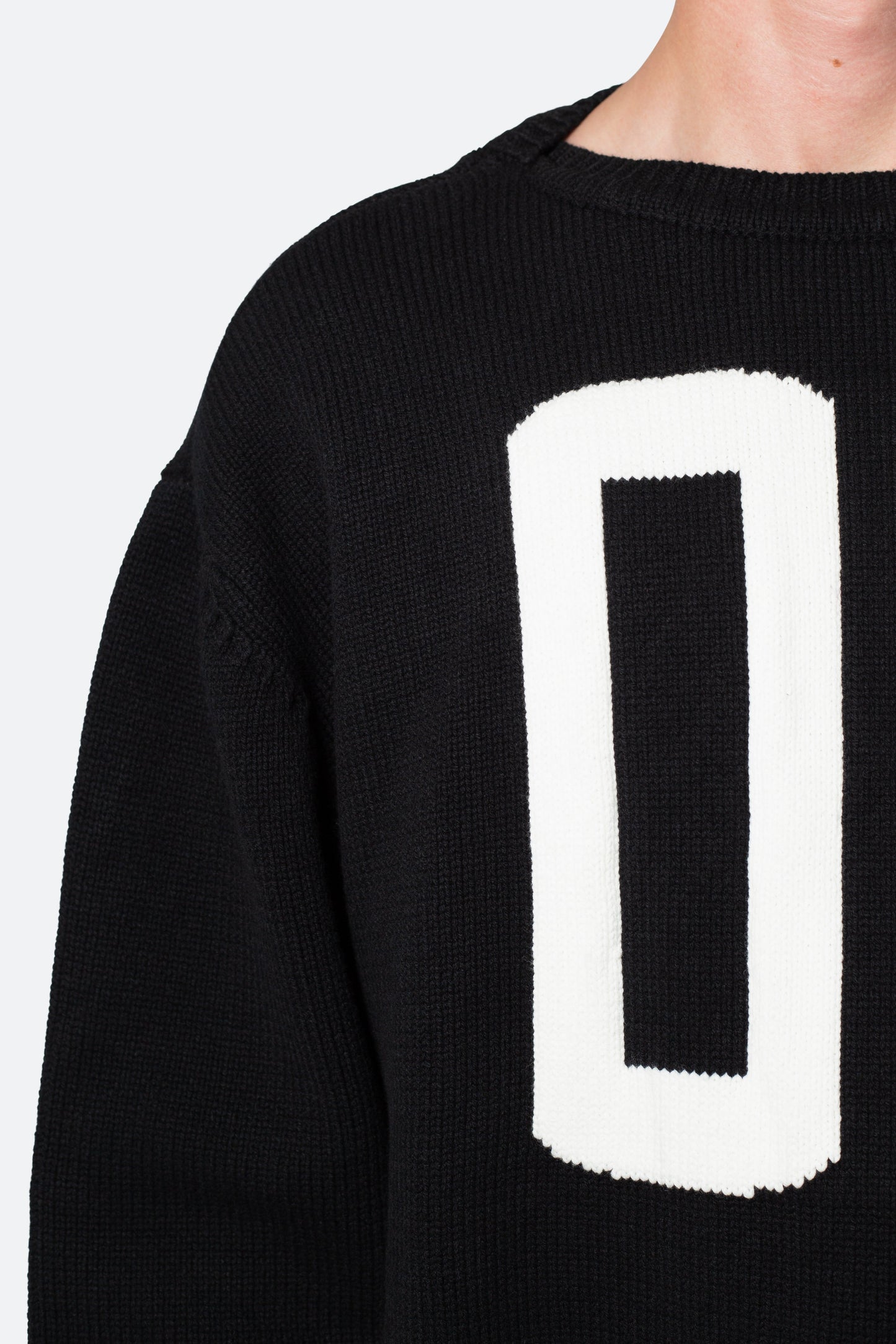 Varsity Knit Sweater - Black