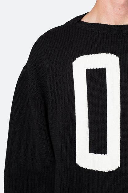 Varsity Knit Sweater - Black