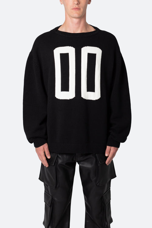 Varsity Knit Sweater - Black