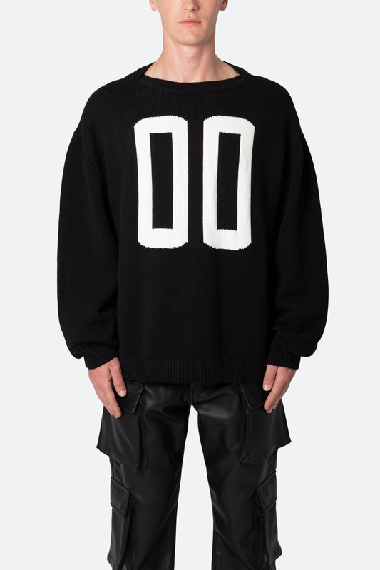 Varsity Knit Sweater - Black