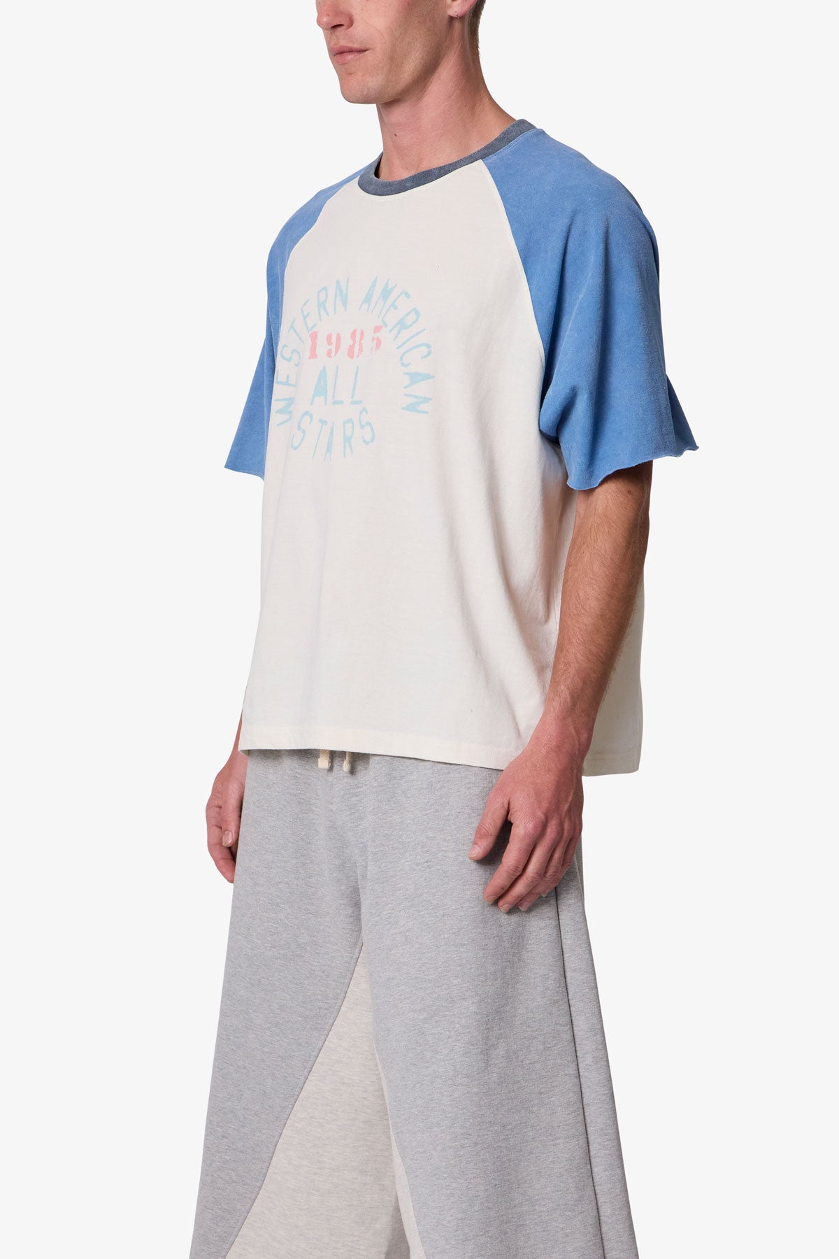 Vintage Baseball 3/4" Sleeve Tee - Off White/Blue