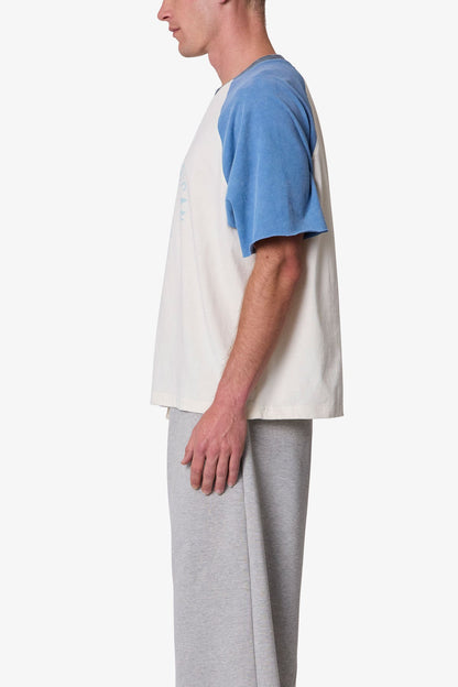 Vintage Baseball 3/4" Sleeve Tee - Off White/Blue