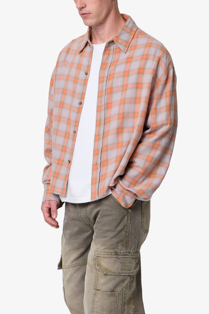 Vintage Cropped Flannel Shirt - Red