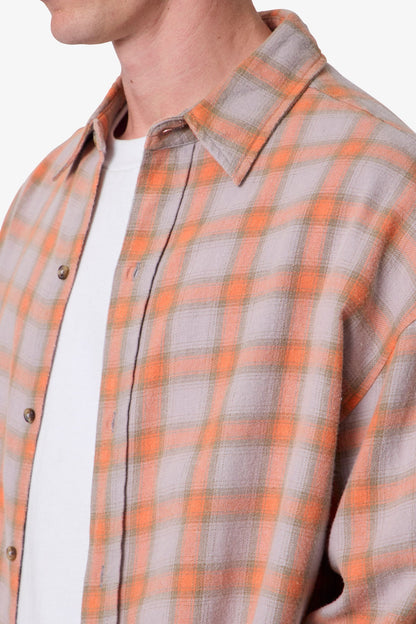 Vintage Cropped Flannel Shirt - Red