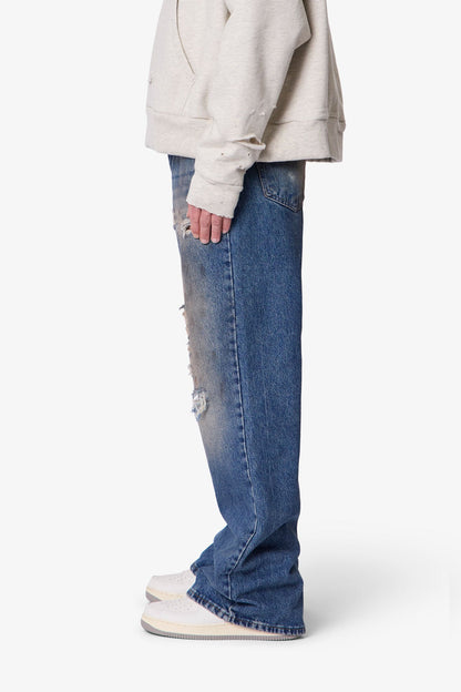 Vintage Flared Denim - Washed Blue