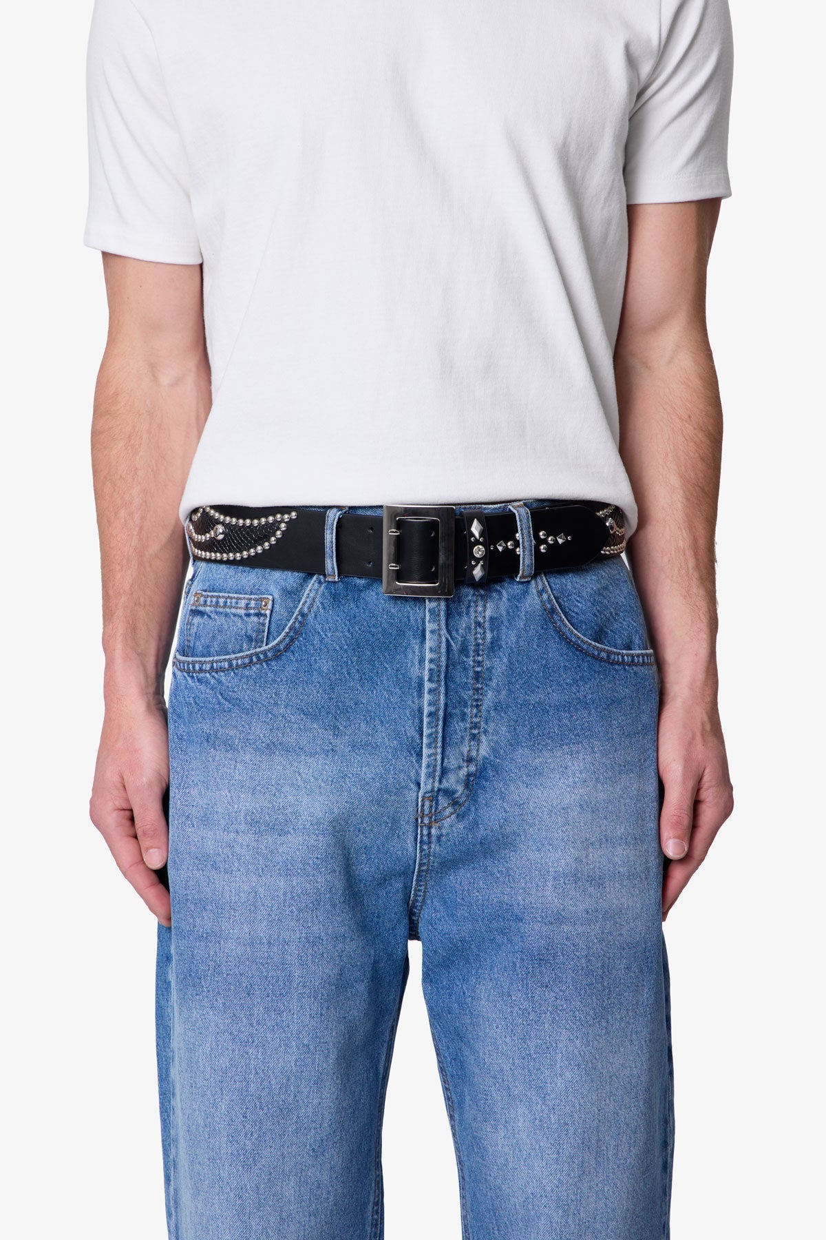 Vintage Python Belt - Black/Black