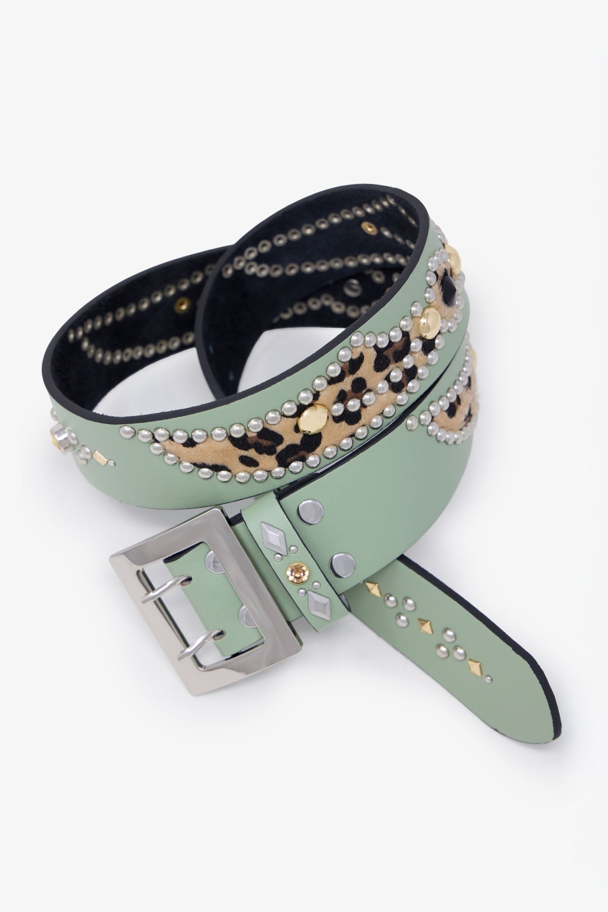 Vintage Python Belt - Sage/Cheetah