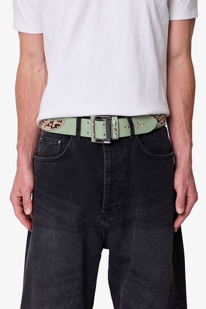 Vintage Python Belt - Sage/Cheetah