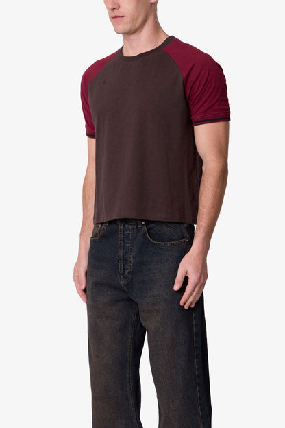 Vintage Ringer Tee - Brown/Burgundy