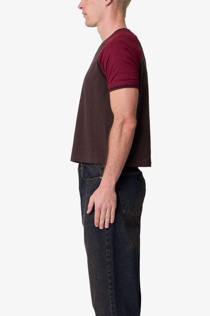 Vintage Ringer Tee - Brown/Burgundy