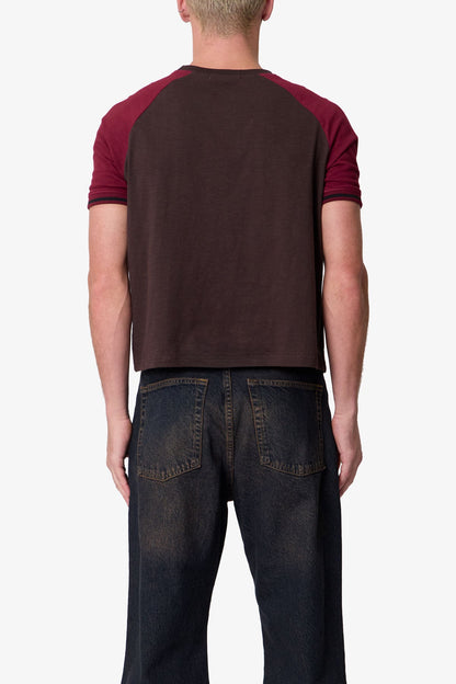 Vintage Ringer Tee - Brown/Burgundy
