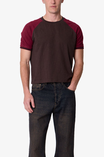 Vintage Ringer Tee - Brown/Burgundy