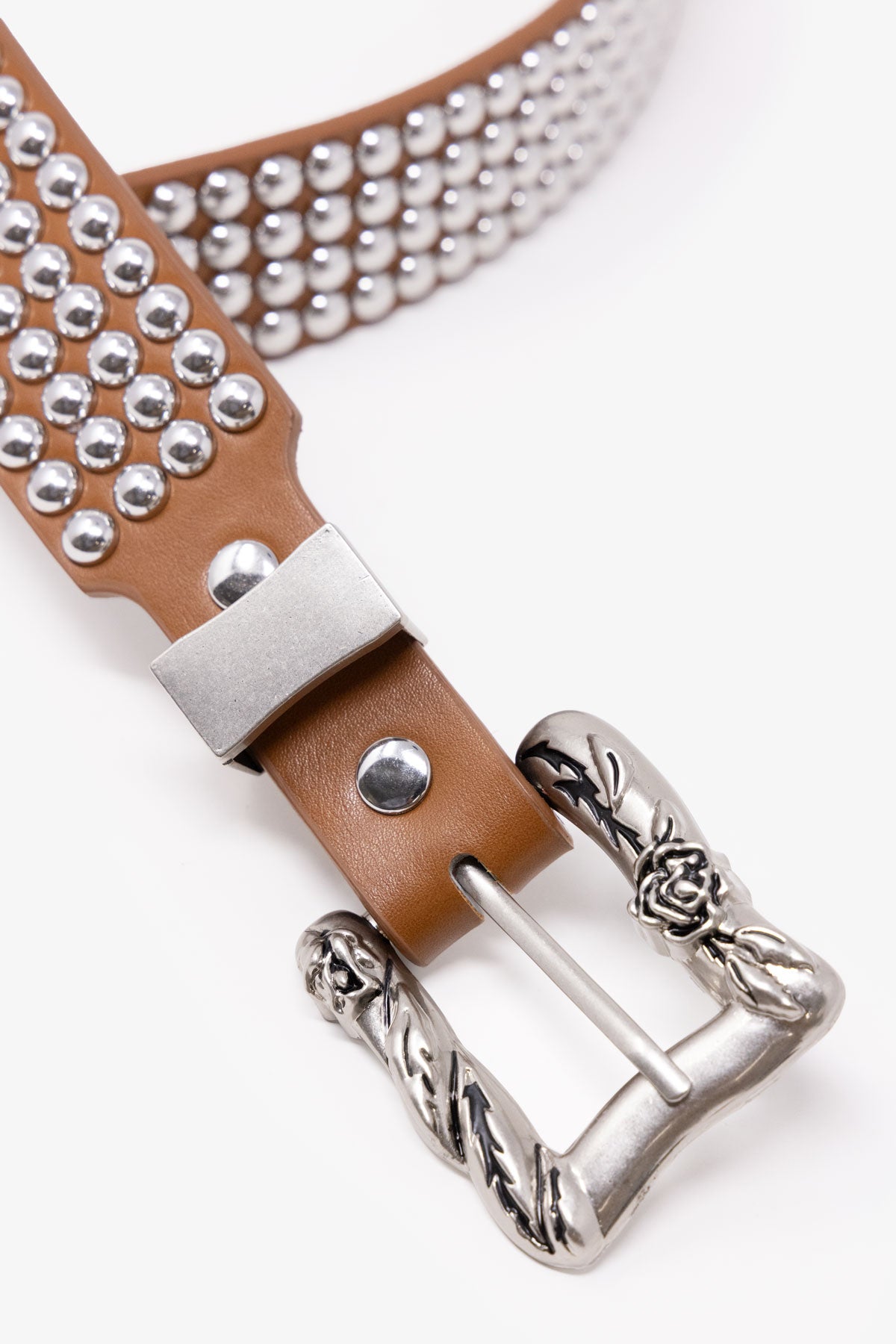 Vintage Studded Belt - Brown