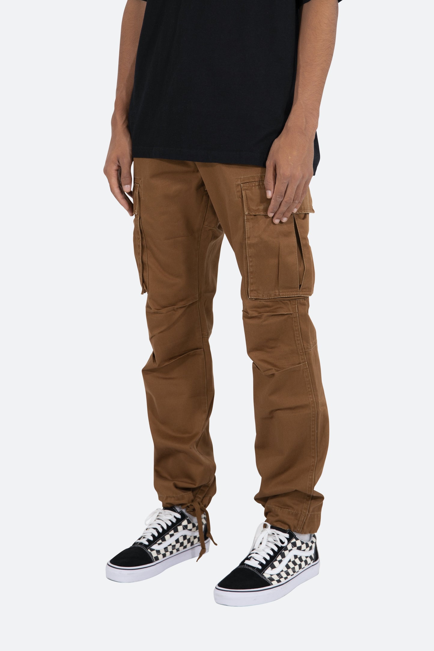 Vintage Twill Cargo Pants - Brown