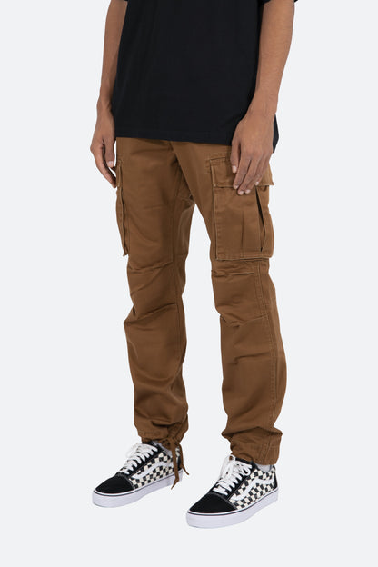 Vintage Twill Cargo Pants - Brown