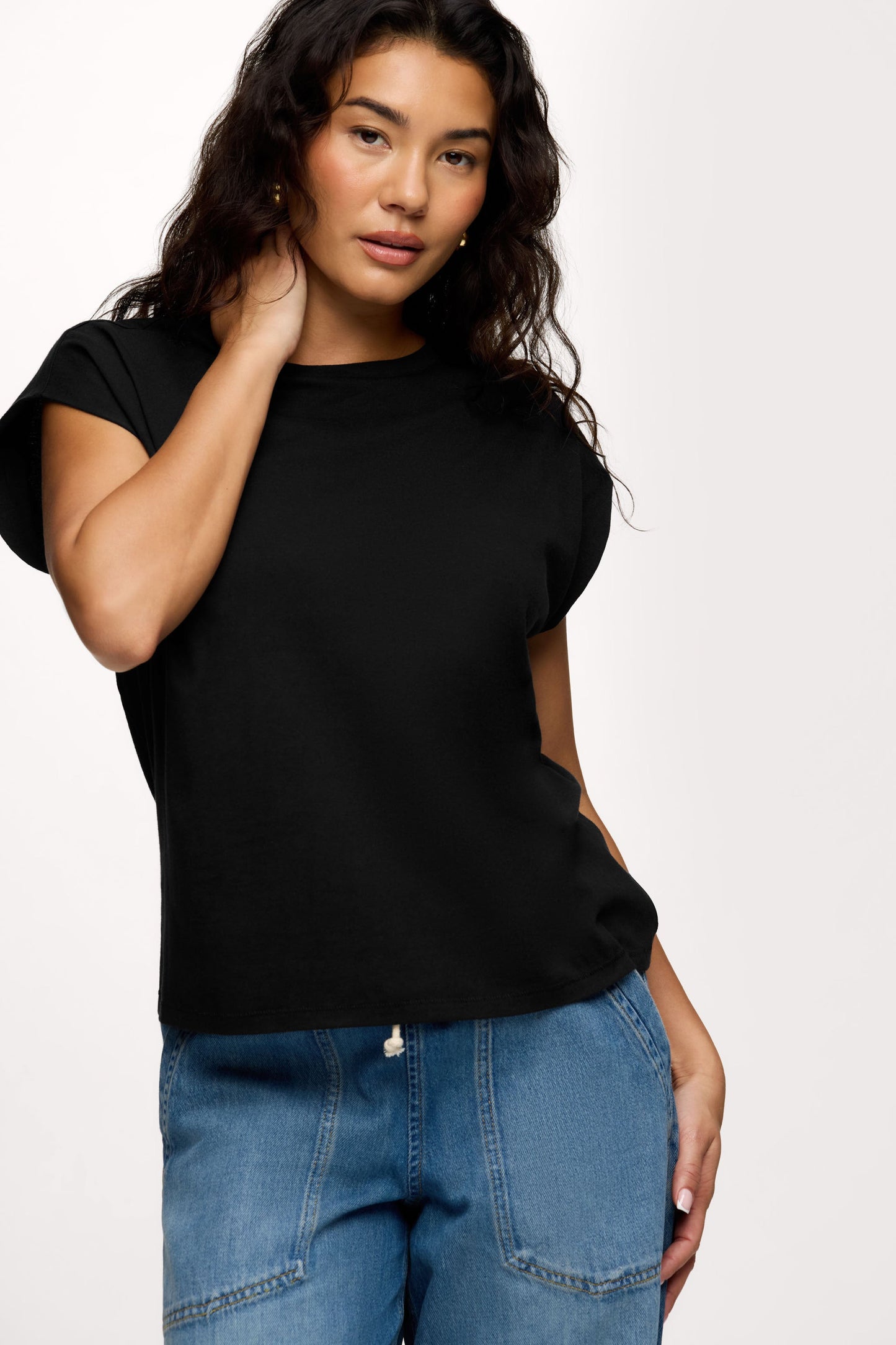 Soft Cotton Muscle Tee | Black