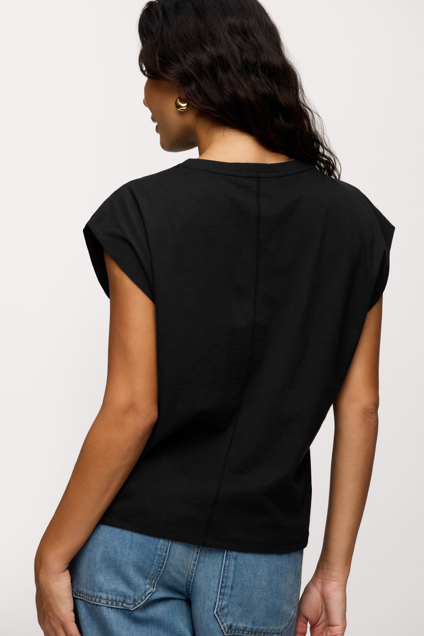 Soft Cotton Muscle Tee | Black