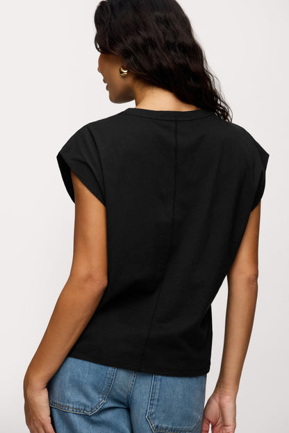 Soft Cotton Muscle Tee | Black