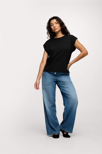 Soft Cotton Muscle Tee | Black