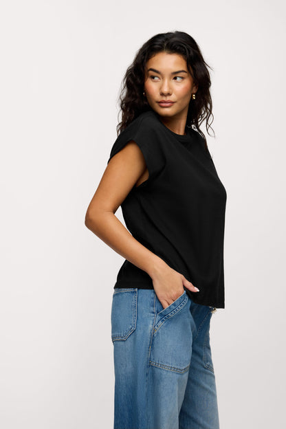 Soft Cotton Muscle Tee | Black