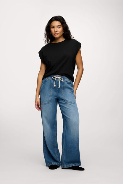Soft Cotton Muscle Tee | Black