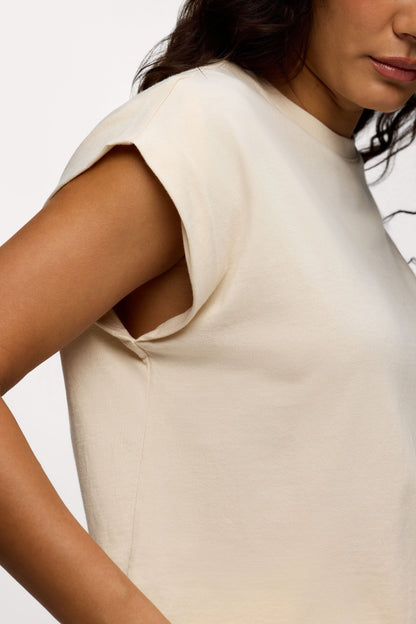 Soft Cotton Muscle Tee | Bone