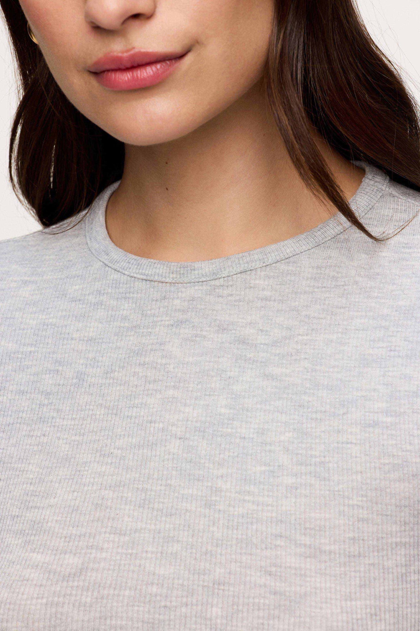 Slinky Rib Long Sleeve Shirt | Heather Grey