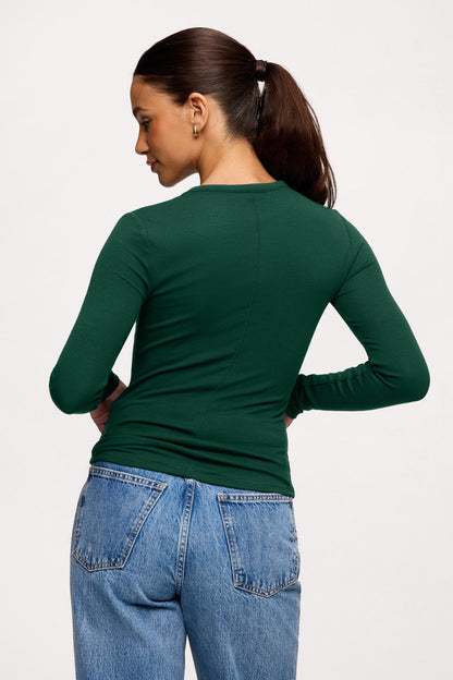 Slinky Rib Long Sleeve Shirt | Hunter