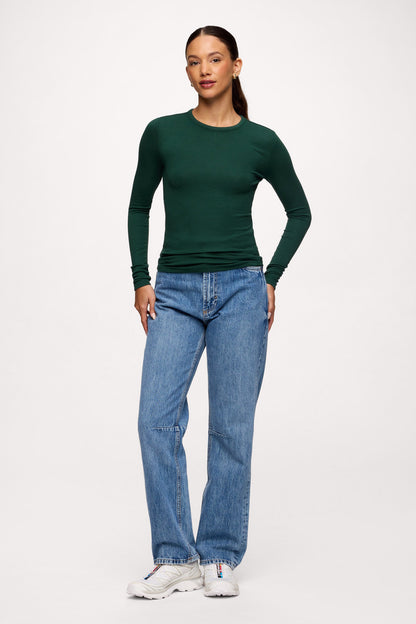 Slinky Rib Long Sleeve Shirt | Hunter