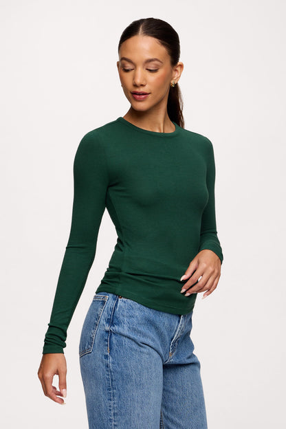 Slinky Rib Long Sleeve Shirt | Hunter