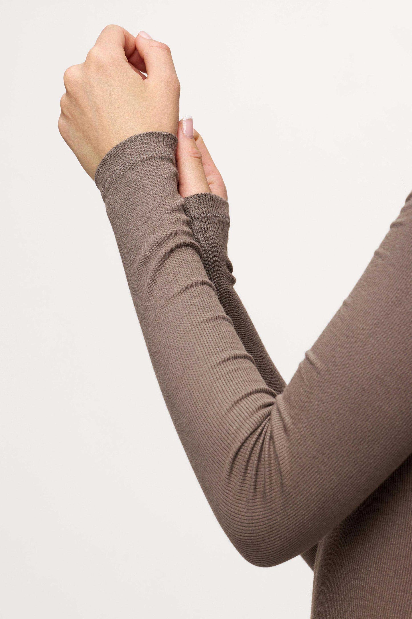 Slinky Rib Long Sleeve Shirt | Mocha