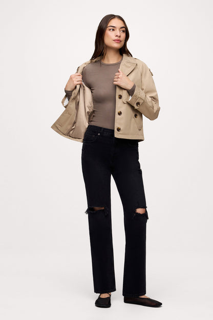 Slinky Rib Long Sleeve Shirt | Mocha