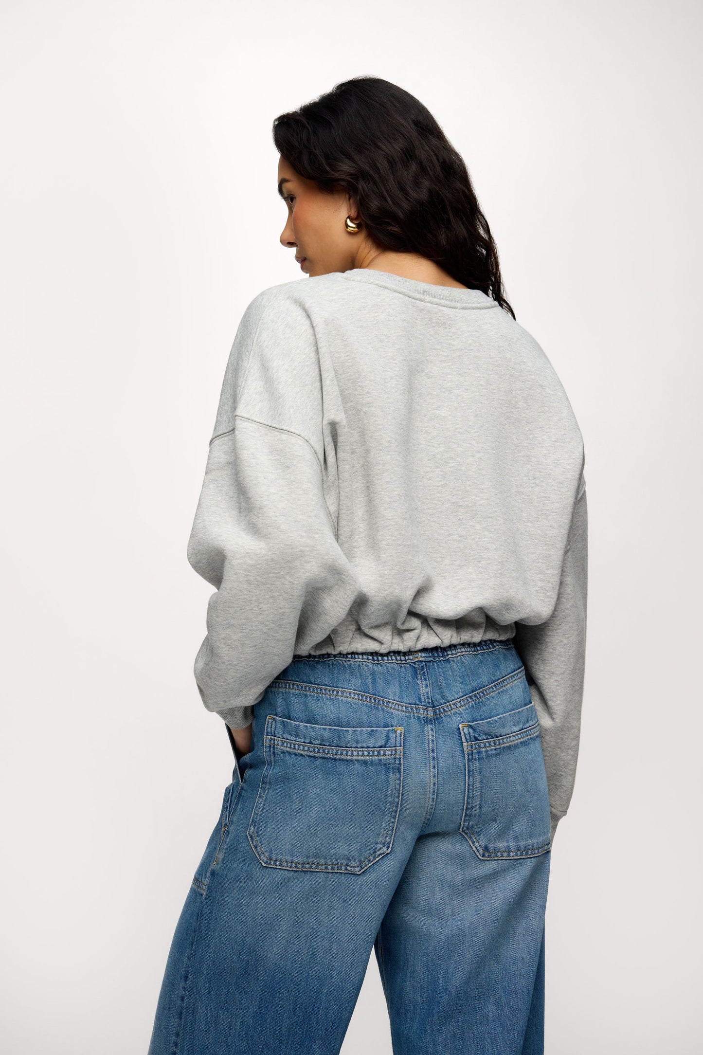 Vintage Fleece Cinch Waist Sweatshirt | Heather Grey