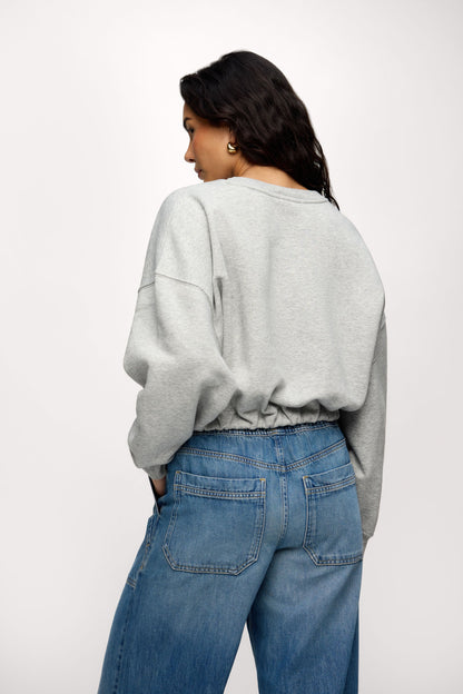 Vintage Fleece Cinch Waist Sweatshirt | Heather Grey