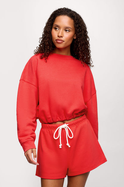 Vintage Fleece Cinch Waist Sweatshirt