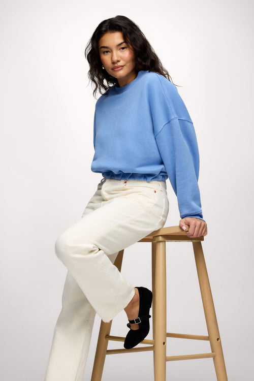 Vintage Fleece Cinch Waist Sweatshirt