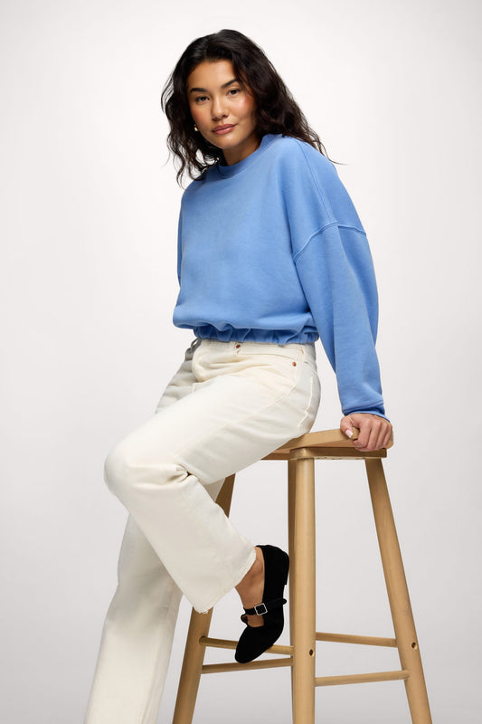 Vintage Fleece Cinch Waist Sweatshirt