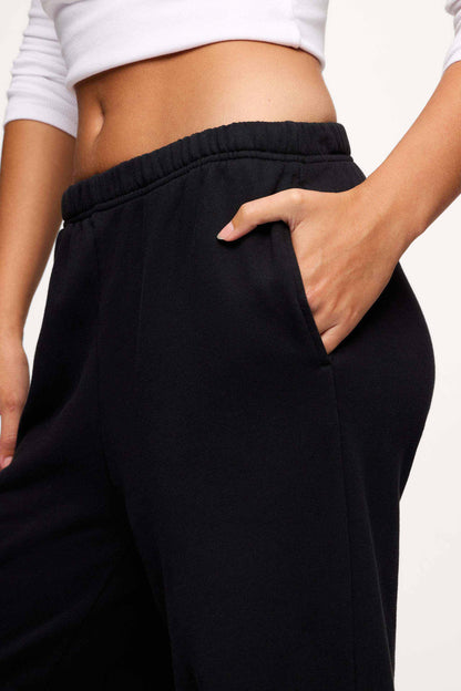 Core Fleece Wide Leg Sweatpant | Black