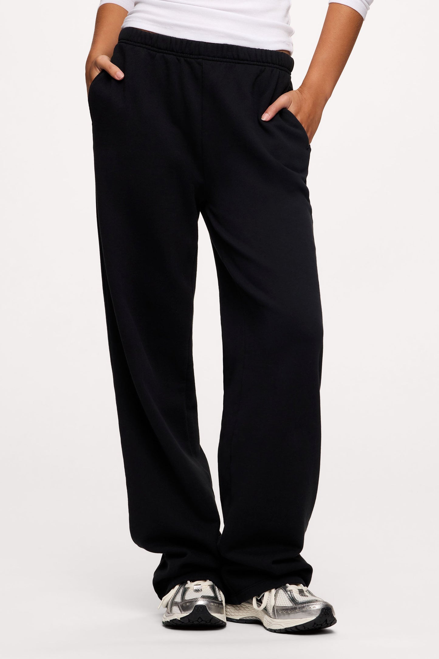 Core Fleece Wide Leg Sweatpant | Black