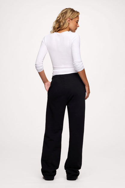 Core Fleece Wide Leg Sweatpant | Black