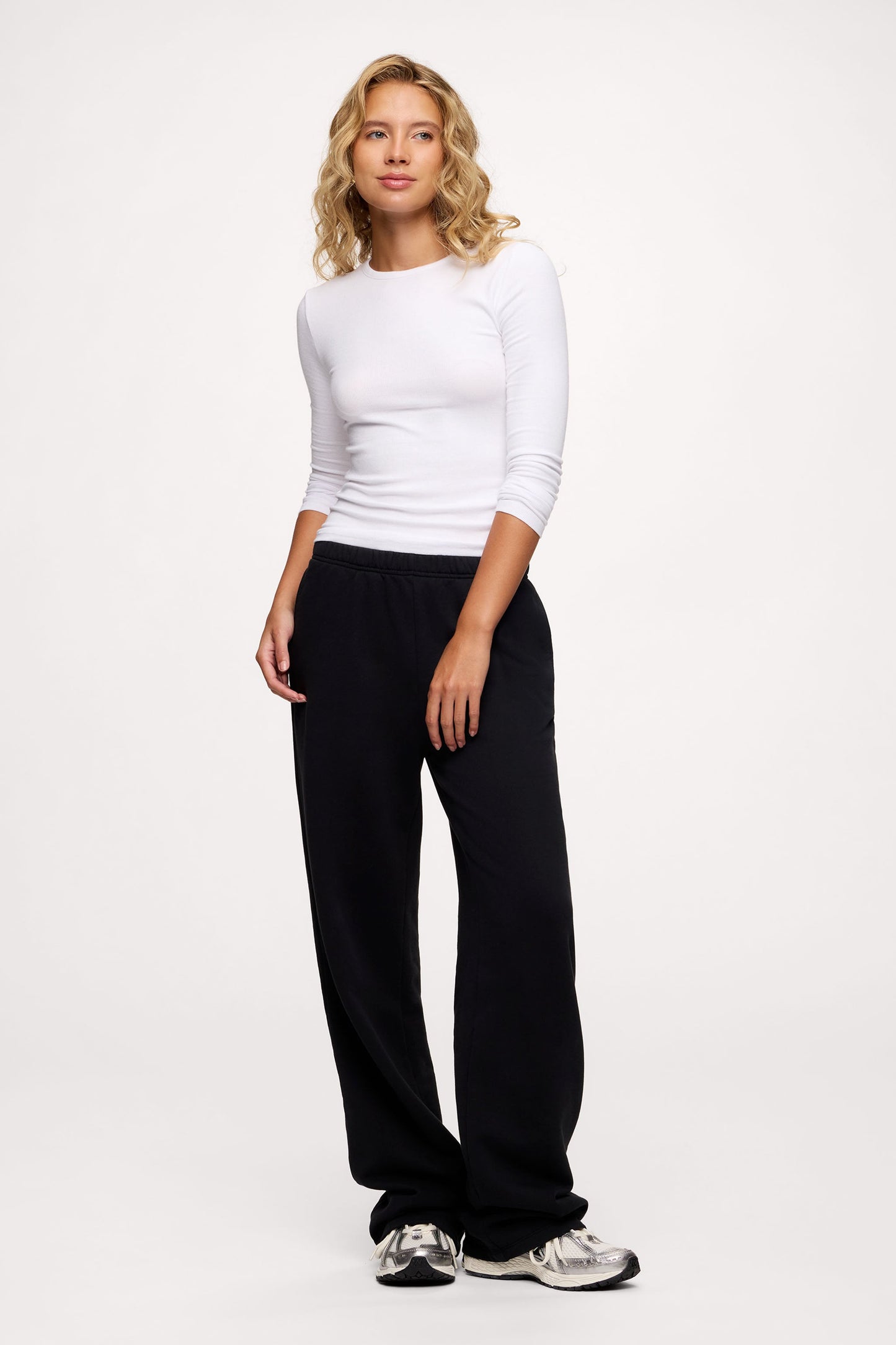 Core Fleece Wide Leg Sweatpant | Black