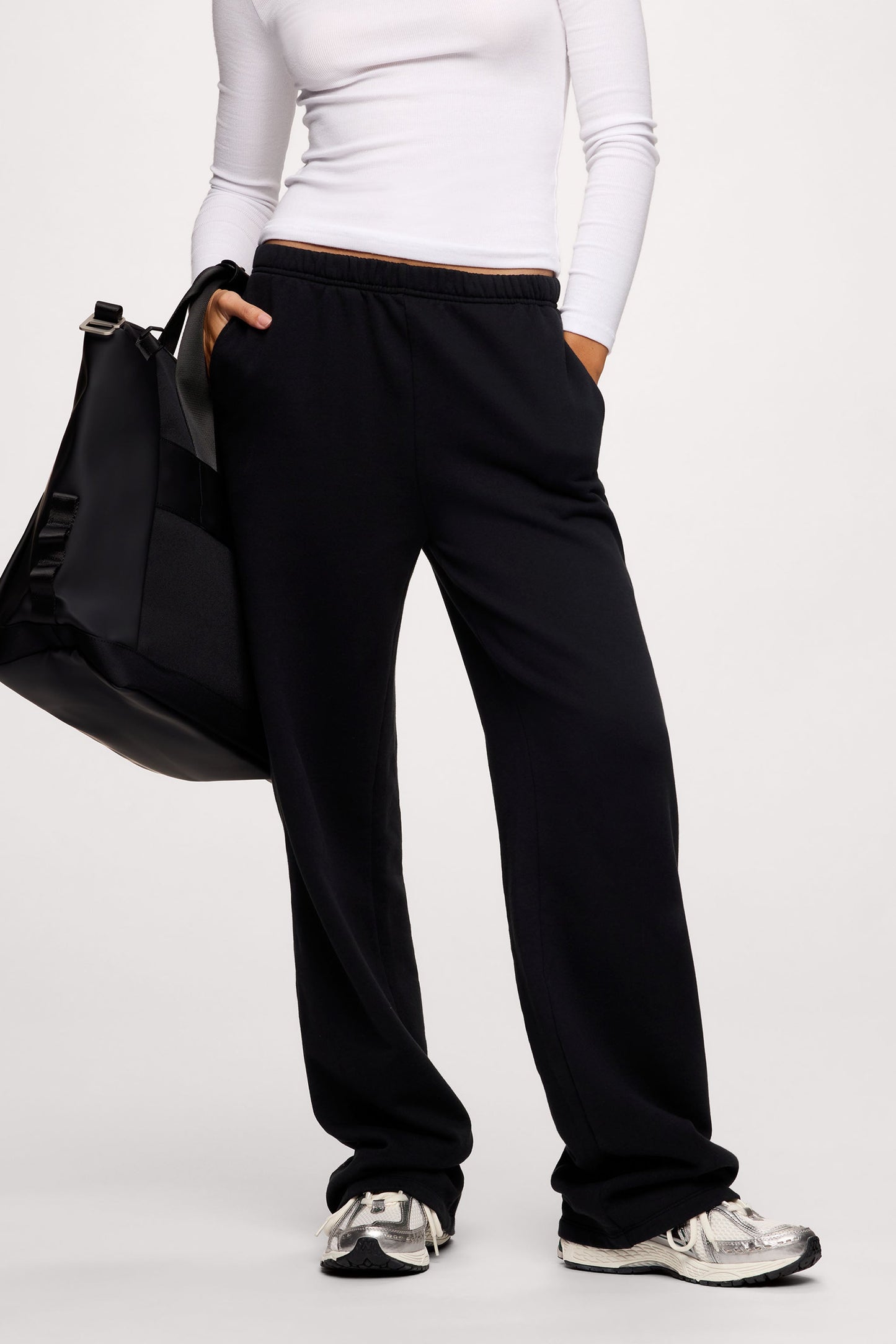 Core Fleece Wide Leg Sweatpant | Black