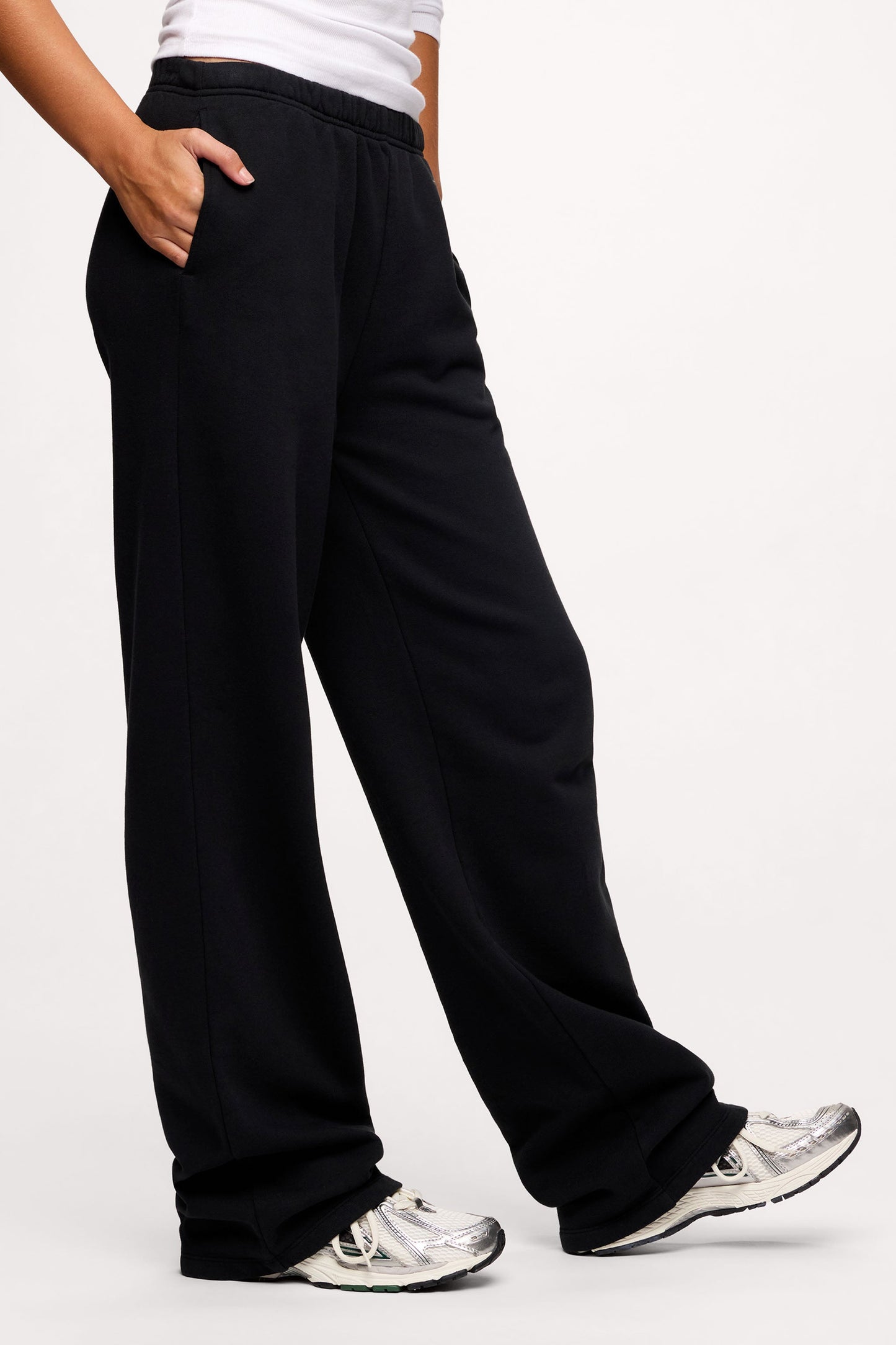 Core Fleece Wide Leg Sweatpant | Black