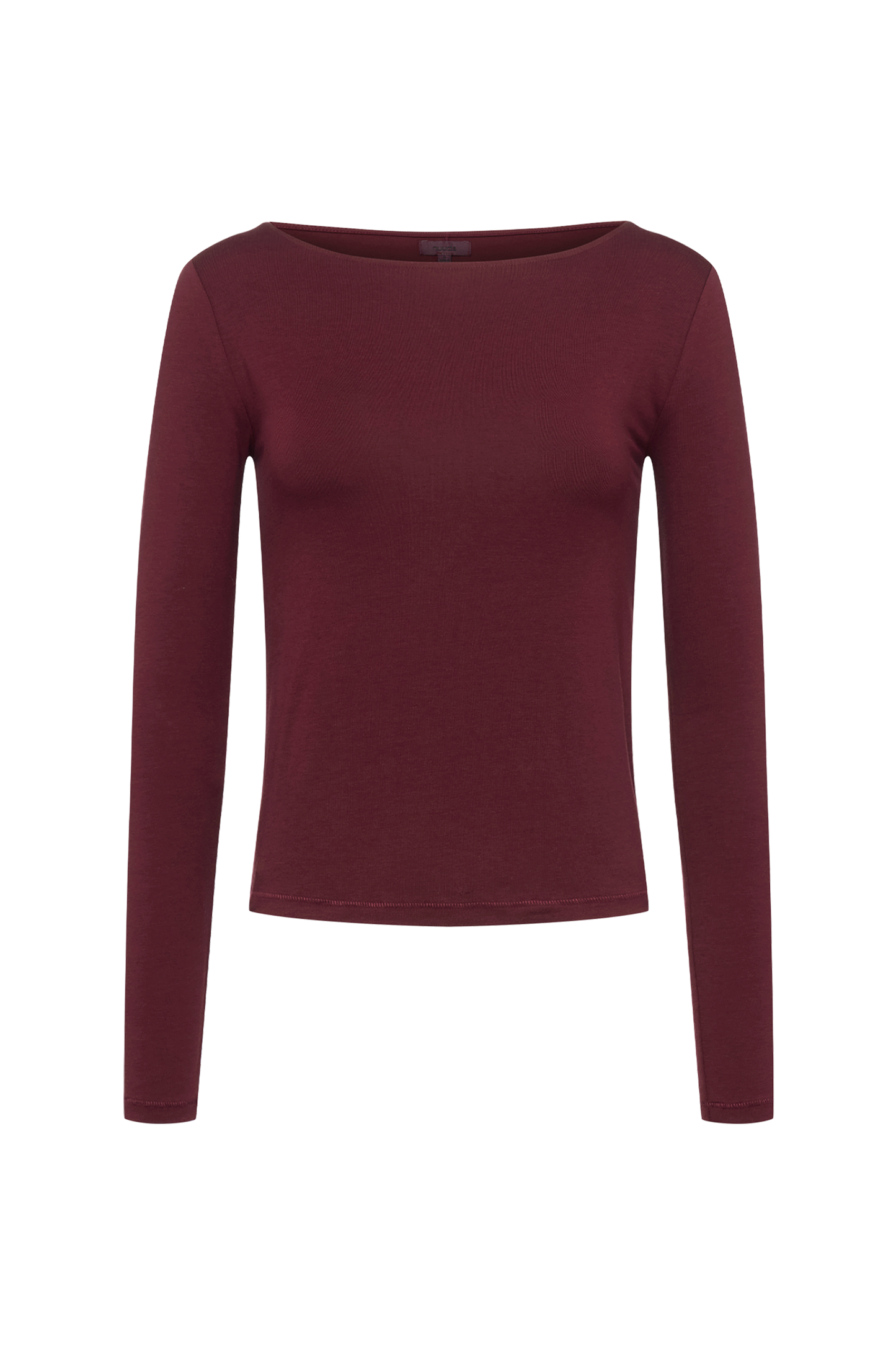 Slinky Jersey Boat Neck Long Sleeve Shirt | Ruby