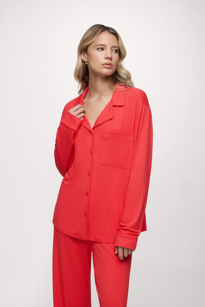 Long Sleeve Button-Up Pajama Shirt