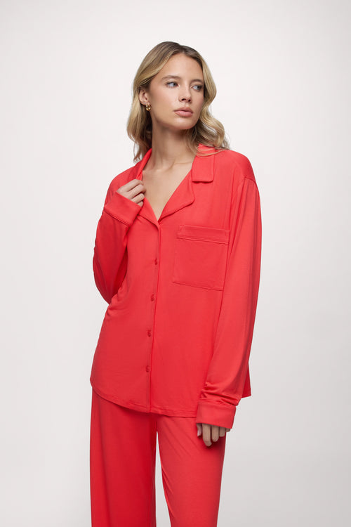 Long Sleeve Button-Up Pajama Shirt